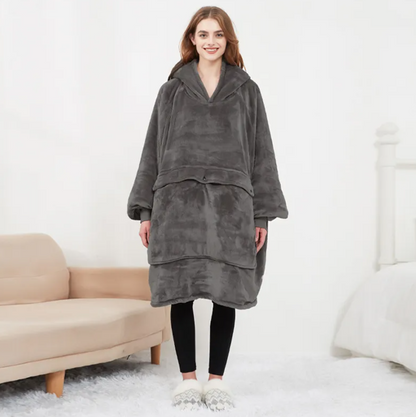 Heated Hoodie Blanket — Oversized USB Sherpa Warmth