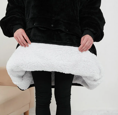 Heated Hoodie Blanket — Oversized USB Sherpa Warmth