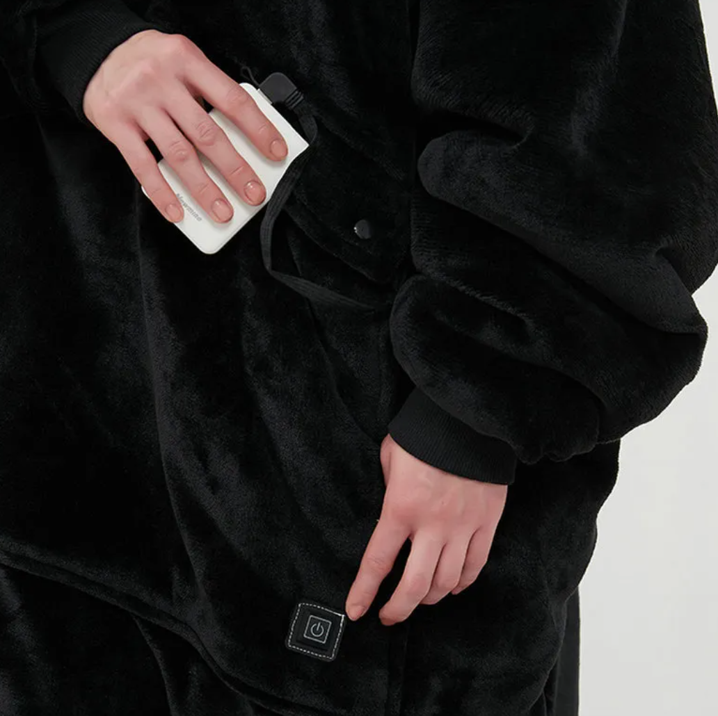 Heated Hoodie Blanket — Oversized USB Sherpa Warmth