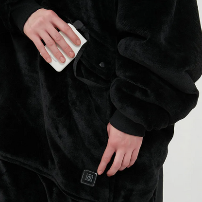 Heated Hoodie Blanket — Oversized USB Sherpa Warmth