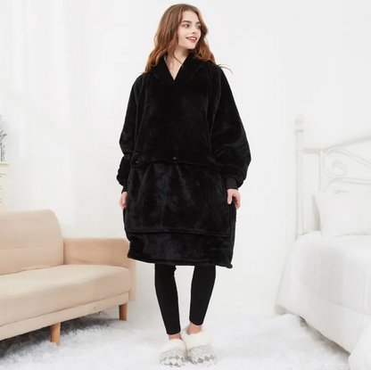 Heated Hoodie Blanket — Oversized USB Sherpa Warmth